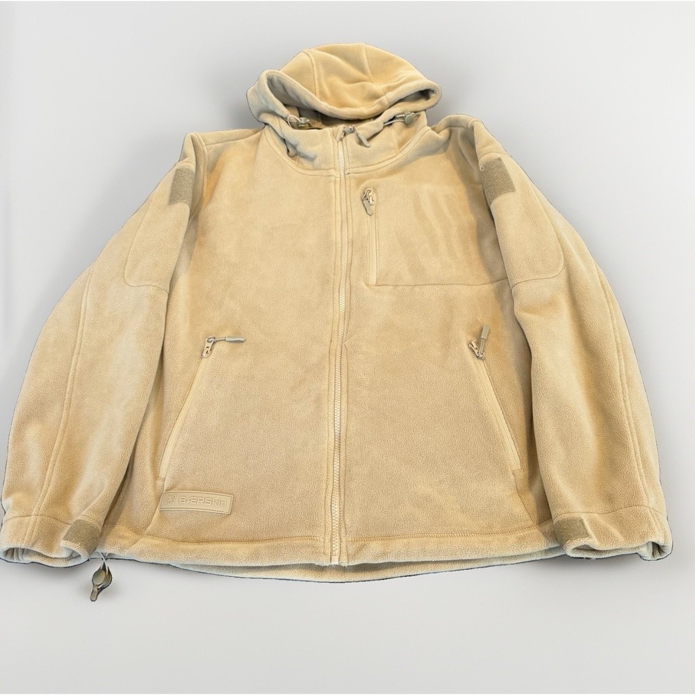 Baerskin Tactical 4.0 Hoodie Fleece Jacket Zip Stone Beige Men Large Outdoor